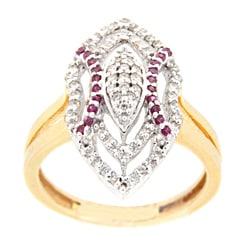 18k Yellow Gold Ruby and 1/3ct TDW Diamond Ring (G-H, SI1-SI2)