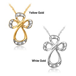Jessica Simpson 10k Gold Diamond Accent Cross Pendant