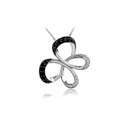 Jessica Simpson 10k Gold 1/4ct TDW Black and White Diamond Butterfly Pendant