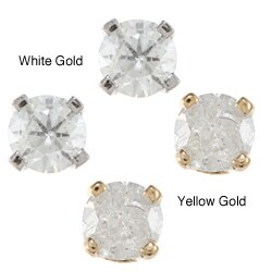 14k Gold 1/5ct TDW Round-cut Diamond Stud Earrings