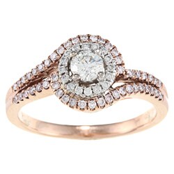 D'Yach 14k Rose Gold 3/5ct TDW White Diamond Ring (G-H, I1-I2)