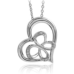 Jessica Simpson Sterling Silver Diamond Accent Butterfly Heart Necklace