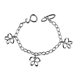 Jessica Simpson Silver Diamond Accent Butterfly Charm Bracelet