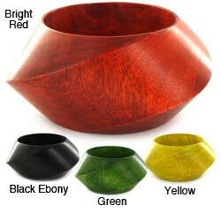 Wood Twisted Bangle Bracelet