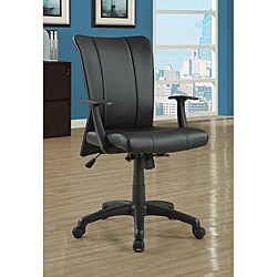 Black Leather-Look "Contemporary Style" Office Chair