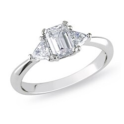 Miadora Platinum 1ct TDW Diamond 3-stone Engagement Ring (G-H, I1-I2)