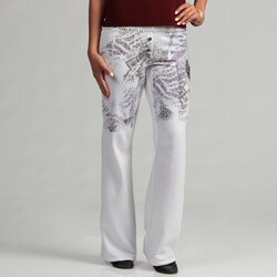 Spy Women's White Winged Heart Sweat Pants