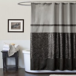 Lush Decor Crocodile Black Shower Curtain