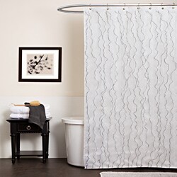 Lush Decor Romana White Shower Curtain