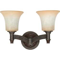Viceroy 2 Light Wall Vanity Golden Umber with Burnt Sienna Glass
