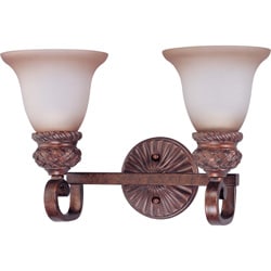 Wesley 2-light Dark Plum Bronze With Amber Bisque Glass Vanity