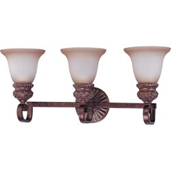 Wesley 3-light Dark Plum Bronze With Amber Bisque Glass Vanity