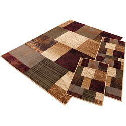 Elegance Collection Red Area Rug (Set of 3)