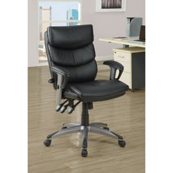 Black Leather-Look 'Deluxe Style' Office Chair
