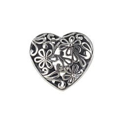 Sunstone Sterling Silver Fine Filigree Heart Ring (Size 7)