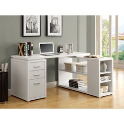 White Hollow Core Left Or Right Facing Corner Desk