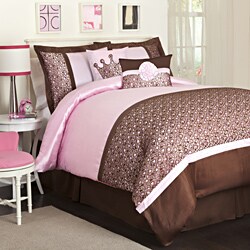 Bedspreads Twin Size on Lush Decor 6 Piece Brown Pink Leopard Brown Comforter Set   Overstock