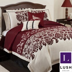 Lush Decor Red Estate Garden 6-piece Comforter Set