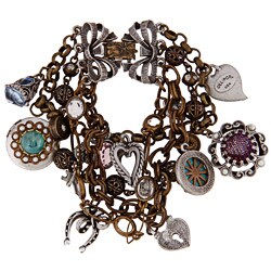 Sweet Romance Vintage Love and Luck Charm Bracelet