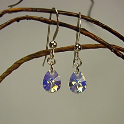 Jewelry by Dawn Crystal Small Pear Sterling Silver Earrings