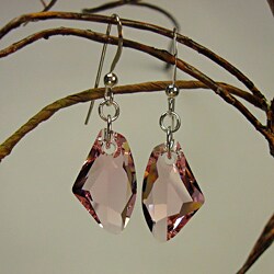 Jewelry by Dawn Pink Crystal Galactic Sterling Silver Earrings