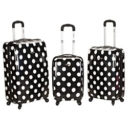 Rockland Designer Black Dot 3-piece Lightweight Hardside Spinner Luggage Set