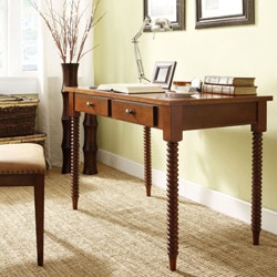 ETHAN HOME Clare Mahagony Helix Legs 2-drawer Office Writing Desk