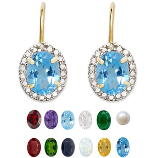 Dolce Giavonna Gold Overlay Birthstone Earrings