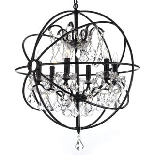 Now Sale Foucault's Orb Crystal Iron 6 Light Chandelier