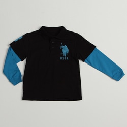US Polo Boys Blue/ Black Polo Shirt FINAL SALE