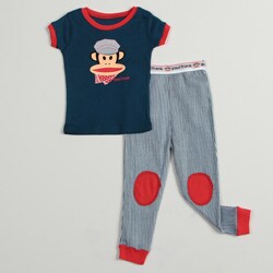 Paul Frank Toddler Boy's Blue Two-piece Monkey-print Cotton Pajama Set FINAL SALE