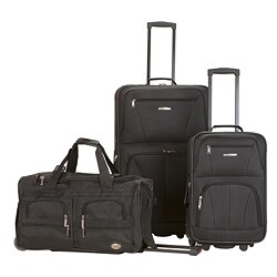 Rockland Perfect Ensemble 3-piece Black Expandable Luggage Set