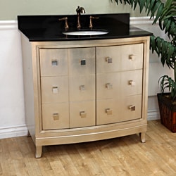 Bellaterra 36 in. Single Sink Wood Vanity with Black Granite
