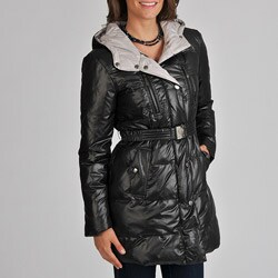 Vince Camuto Women's Belted Down-filled Coat with Hood