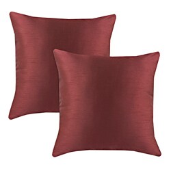 Shantung Vin Burgundy S-backed 17x17 Fiber Pillows (Set of 2)
