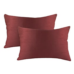 Shantung Vin Burgandy S-backed 12.5x19 Fiber Pillows (Set of 2)