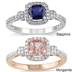 Miadora 10k Gold Gemstone and 1/5ct TDW Diamond Ring (G-H, I1-I2)