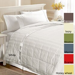 Beauty Stripe 330 Thread Count White Down Blanket