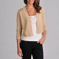 Grace Elements Women's Cropped Cardigan with Lurex Thread