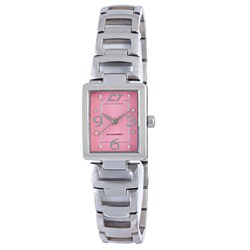 Chronotech Women's Pink Dial Polished Stainless Steel Watch