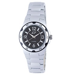 Chronotech Men's Black and Silver Aluminum Watch