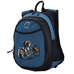 O3 Kids Pre-School All-In-One Blue Motorcycle Backpack With Cooler