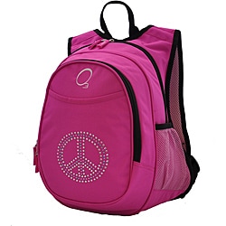 O3 Kids Pre-School All-In-One Bling Rhinestone Peace Backpack With Cooler