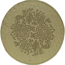 South Beach Sage Bouquet Indoor/ Outdoor Rug (9' x 9')