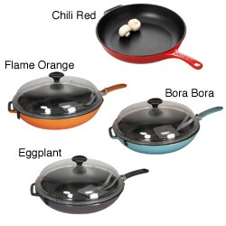 Chasseur French 2.5-quart Double-enameled Fry Pan with Glass Lid