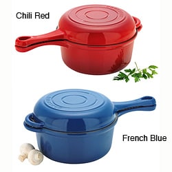 Chasseur French 2.5-quart 'Combi-Cook' 9-inch Cast Iron Sauce Fry Pan Combination Bakeware