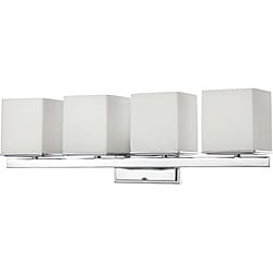 Bento Chrome with Satin White 4-light Vanity Fixture