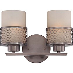 Fusion Bronze w/ Russet Glass 2-Light Vanity Fixture