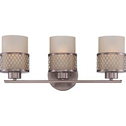 Fusion Bronze and Russet Glass 3-Light Vanity Fixture