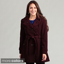 London Fog Women's Belted Double Collar Raincoat